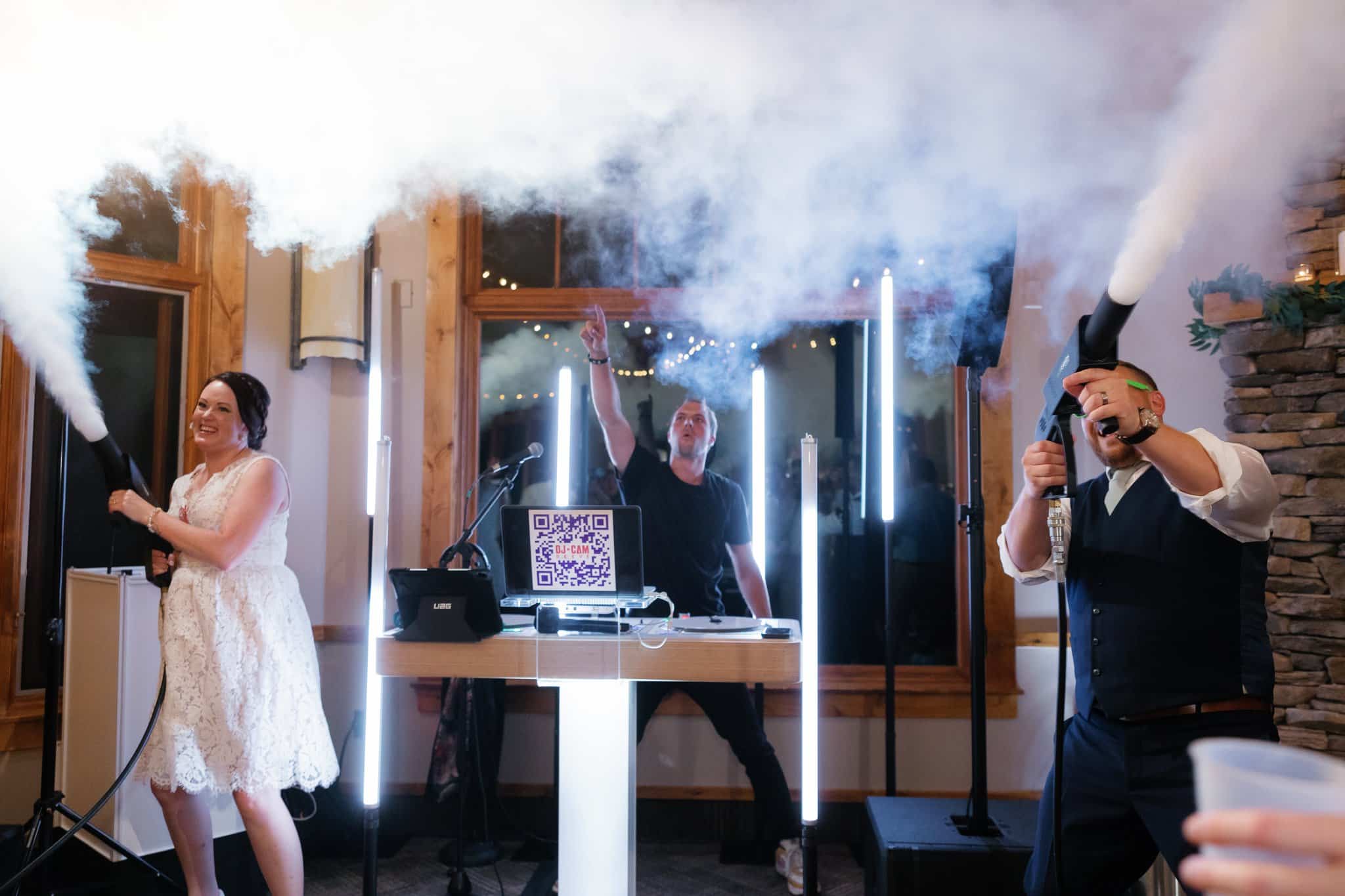 DJ Cam Reeve DJing a Wedding at Snowpine Lodge