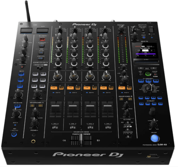 Pioneer DJM A9 Mixer Top View for rental product
